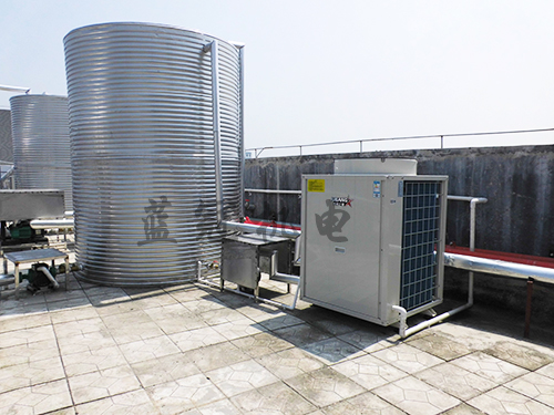大型商用空气能热水工程，一般都为一个工厂、小型酒店、学校、医院空气能热水工程